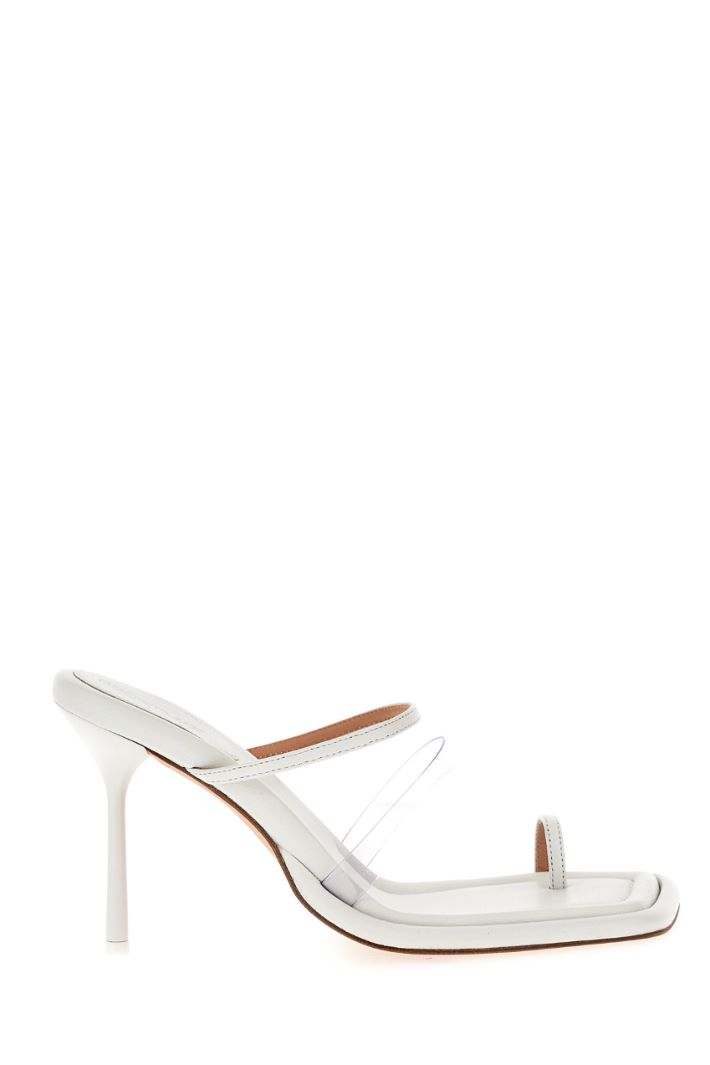 Sandali con dettaglio in PVC - BIANCO - Fashion Market