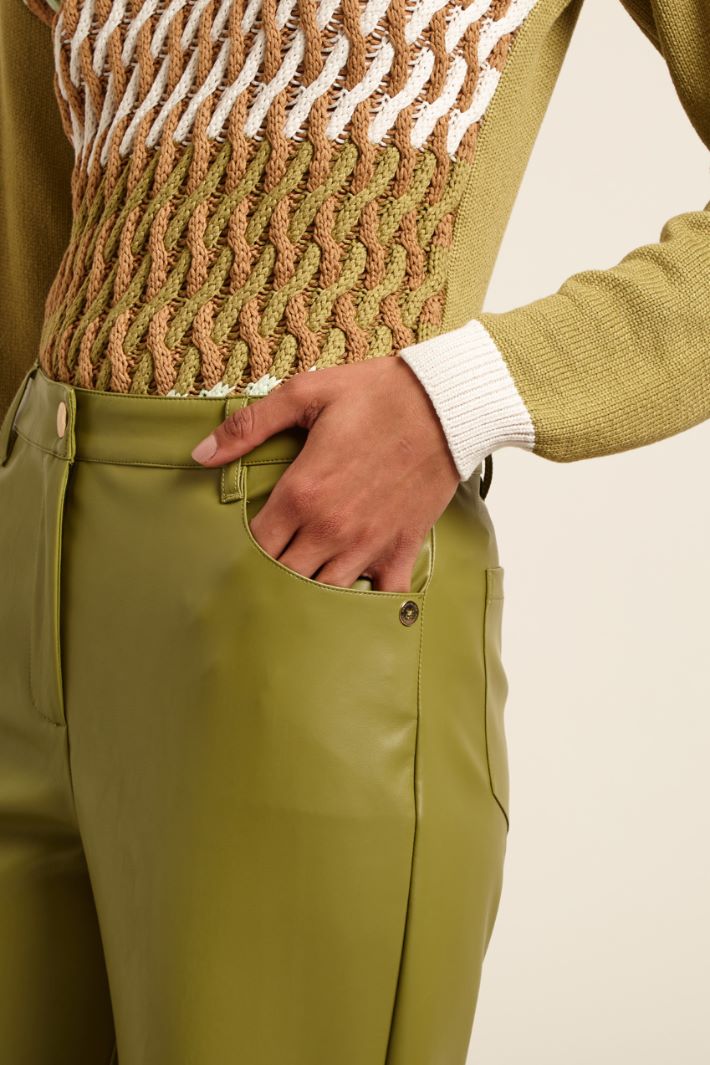 Pantaloni a trombetta - VERDE OLIVA - Fashion Market - 3