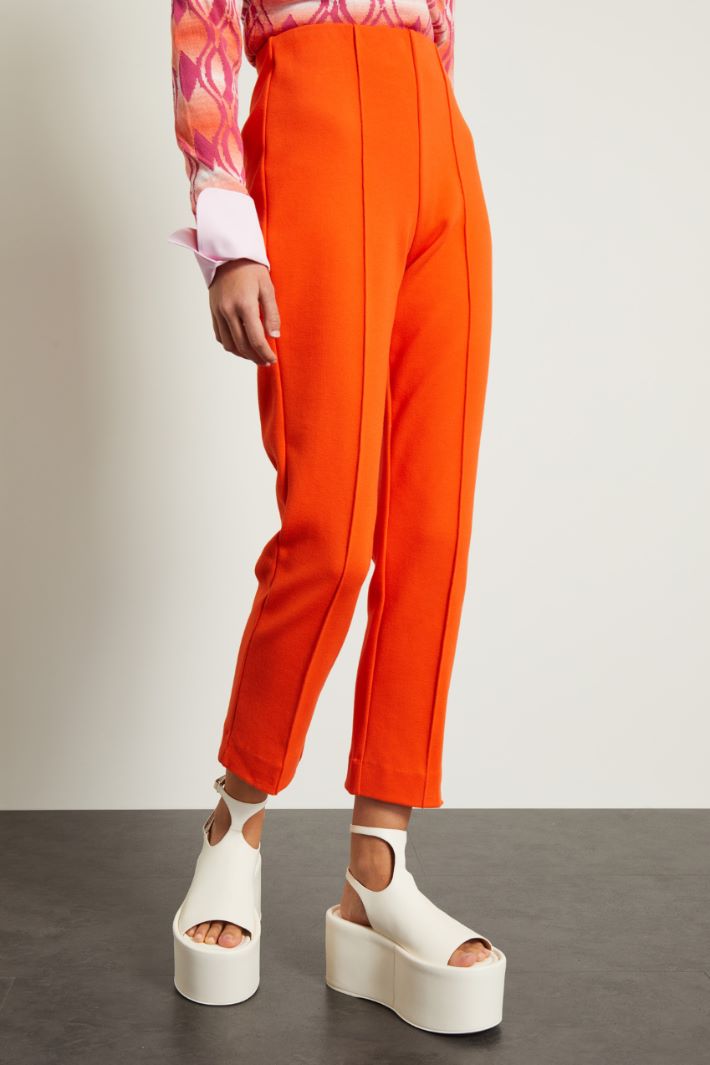 Pantaloni in piquet di cotone Fashion Market - 2
