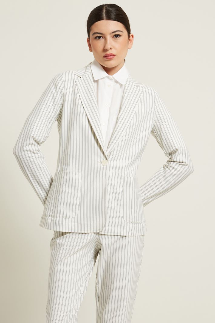 Blazer con tasche applicate - BIANCO NERO - Fashion Market - 3