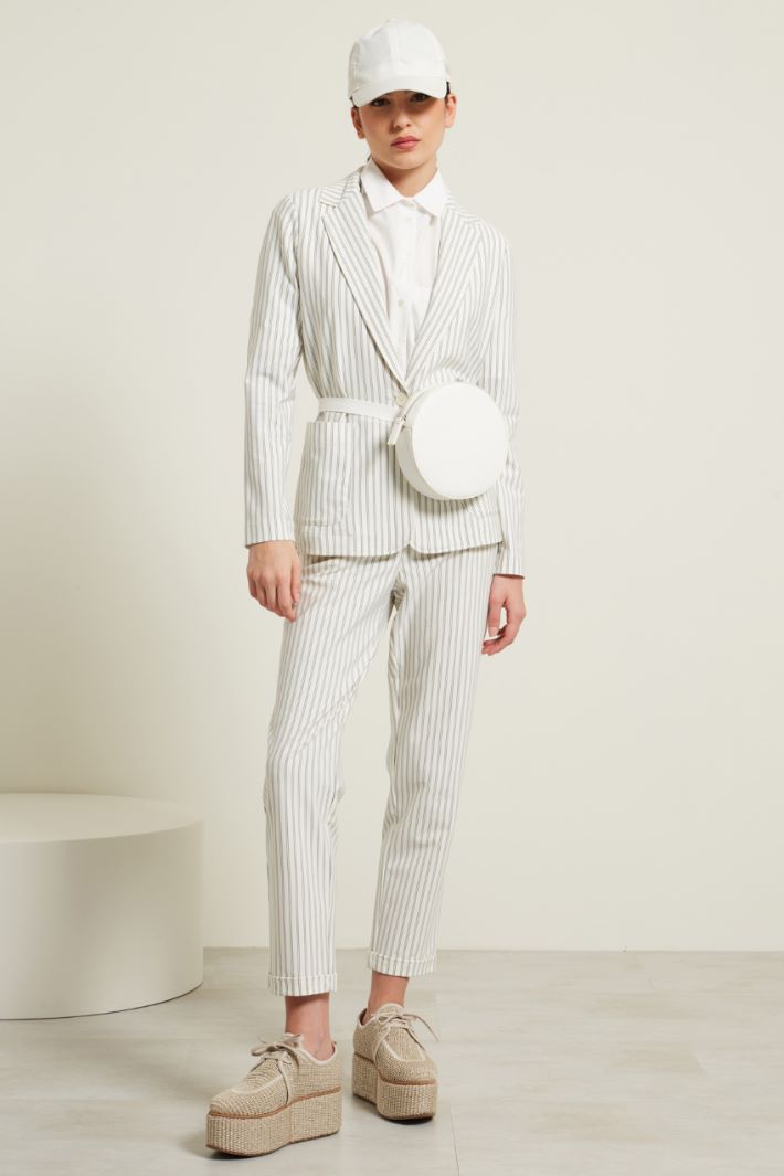 Blazer con tasche applicate - BIANCO NERO - Fashion Market
