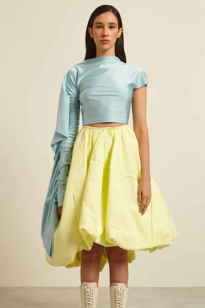 Top con volant - AZZURRO - Fashion Market - 2