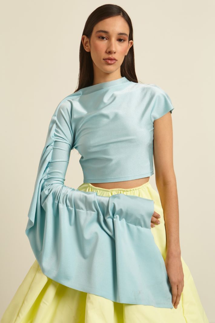 Top con volant - AZZURRO - Fashion Market - 3