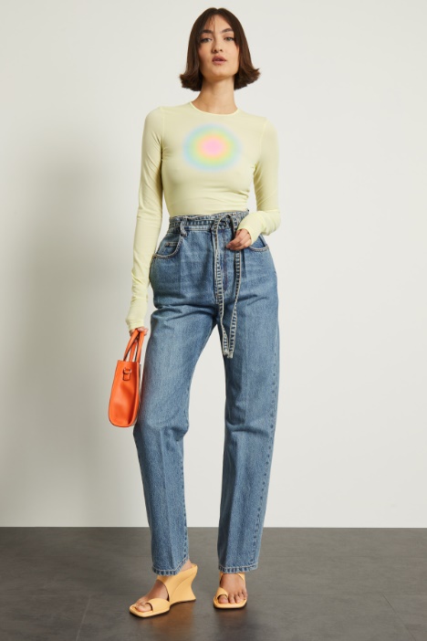 T-shirt aderente con stampa Fashion Market