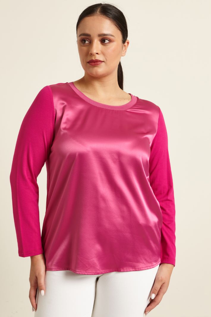 T-shirt in jersey e raso Fashion Market - 2