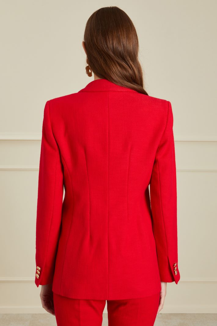 Blazer in stuoia - ROSSO - Fashion Market - 4