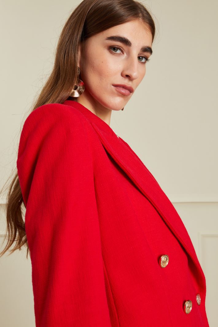 Blazer in stuoia - ROSSO - Fashion Market - 3