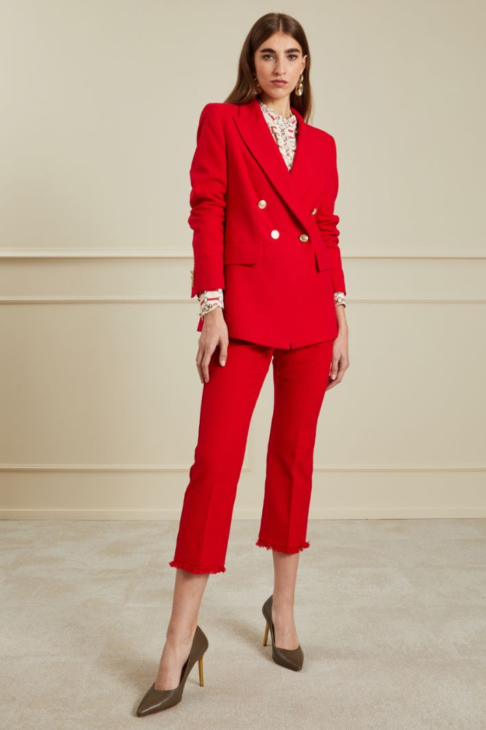 Blazer in stuoia - ROSSO - Fashion Market