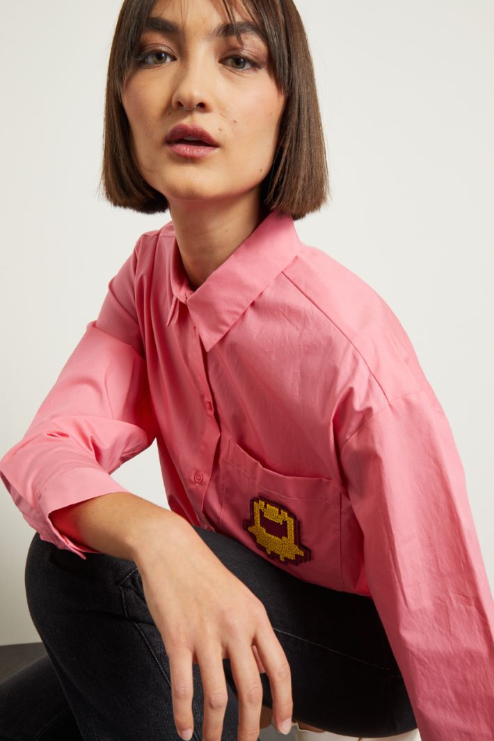 Camicia con patch Fashion Market - 3