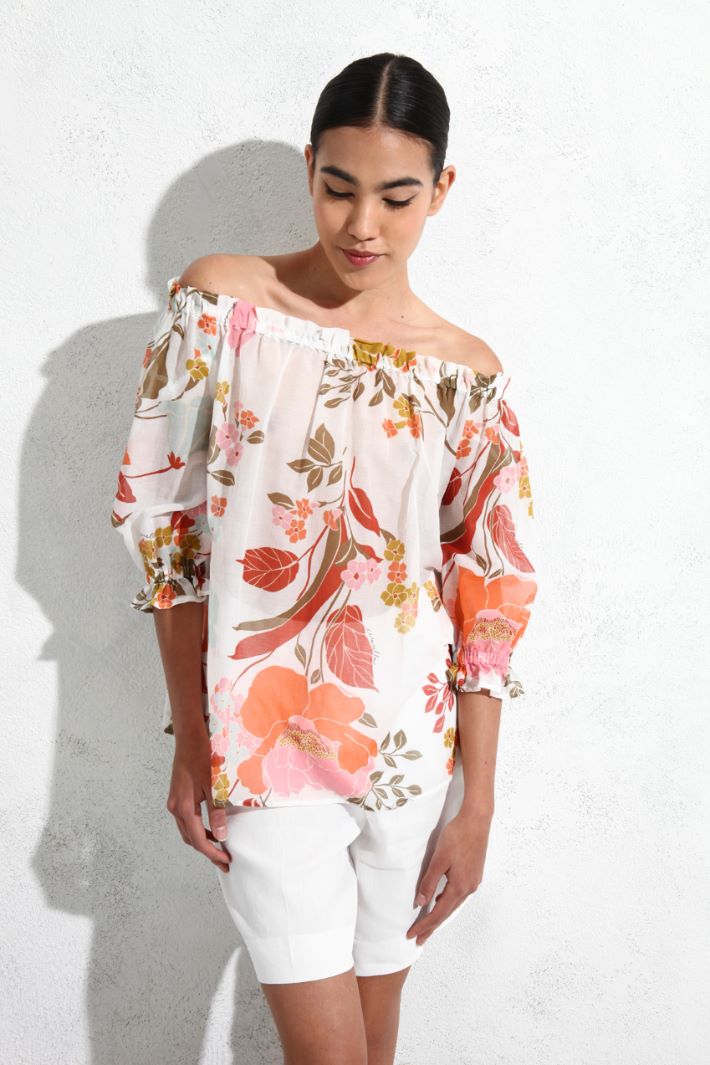 Blusa off shoulder in mussola Fashion Market - 2