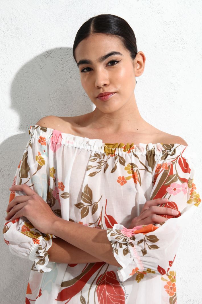 Blusa off shoulder in mussola Fashion Market - 3