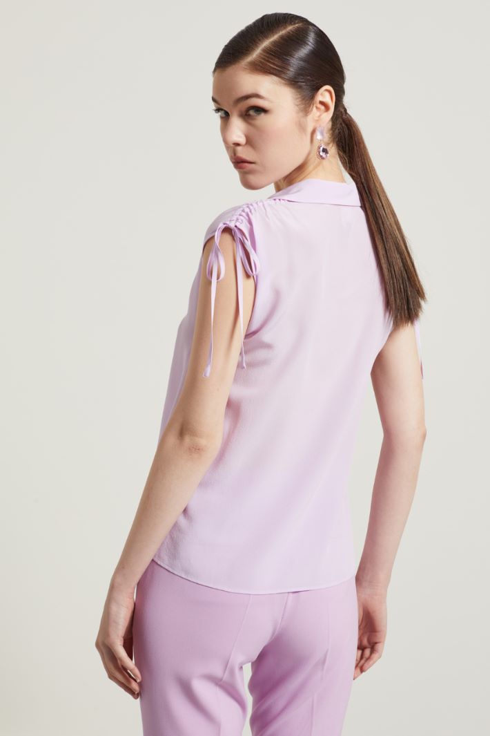 Blusa con coulisse in seta Fashion Market - 4