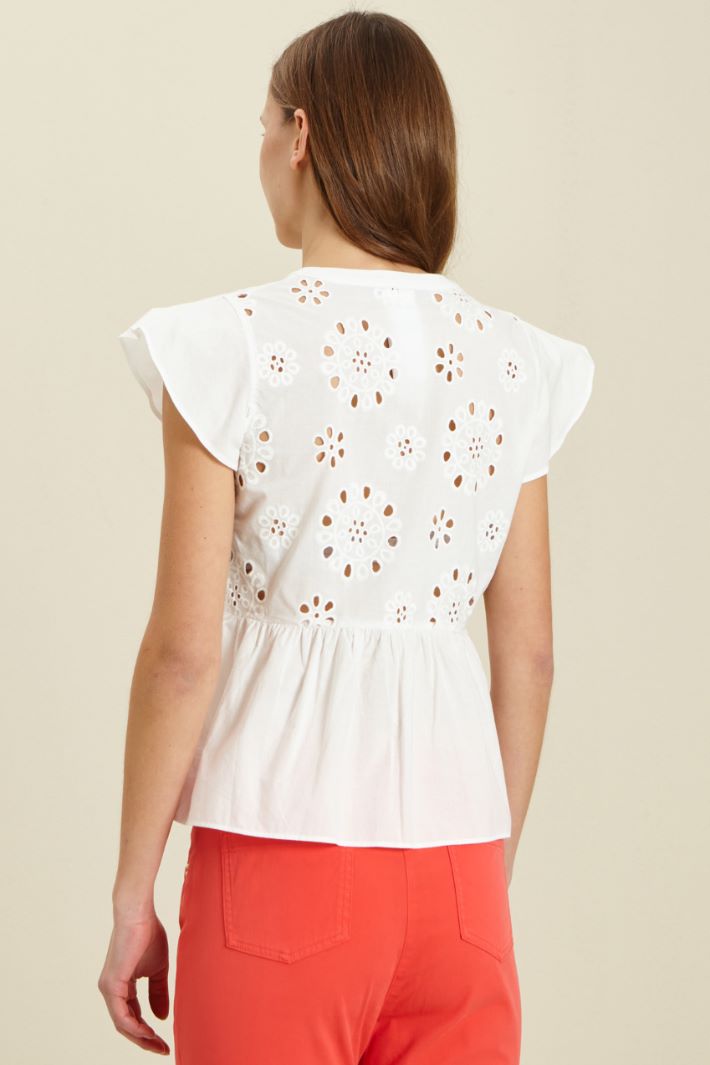 Top in popeline di cotone - BIANCO - Fashion Market - 4