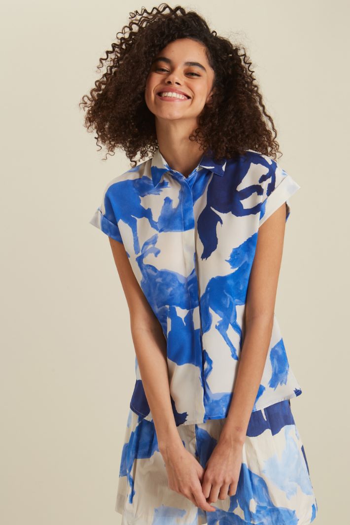 Top in seta - BURRO AZZURRO - Fashion Market - 2