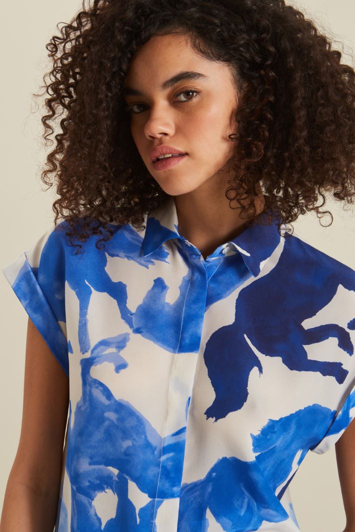 Top in seta - BURRO AZZURRO - Fashion Market - 3