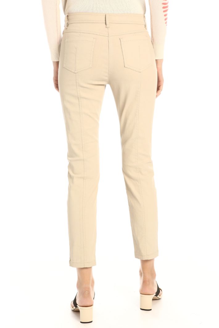 Pantaloni skinny in cotone - BEIGE - Fashion Market - 4