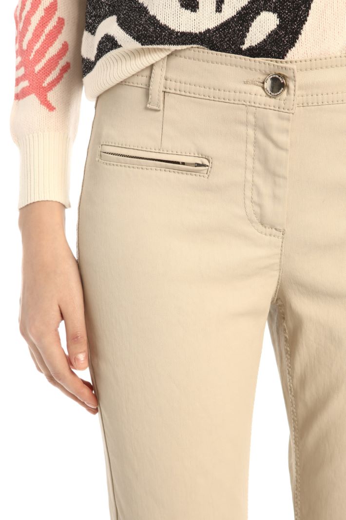 Pantaloni skinny in cotone - BEIGE - Fashion Market - 3