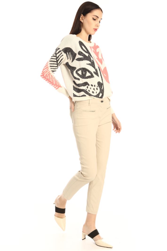 Pantaloni skinny in cotone - BEIGE - Fashion Market