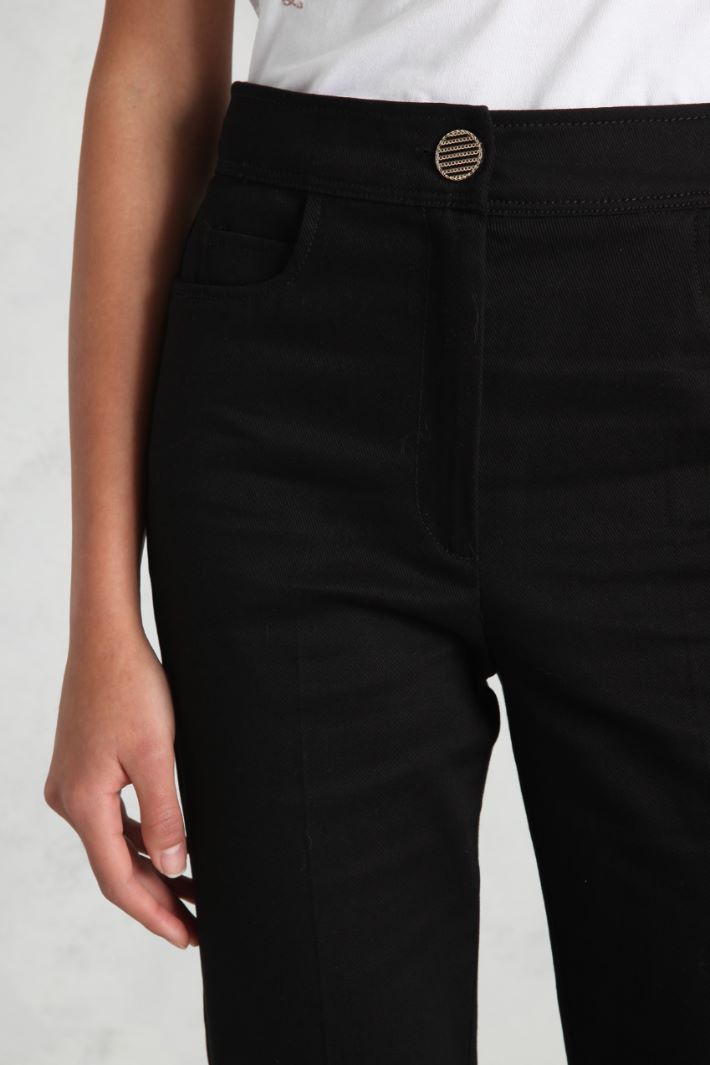 Pantaloni dritti in drill - NERO - Fashion Market - 3