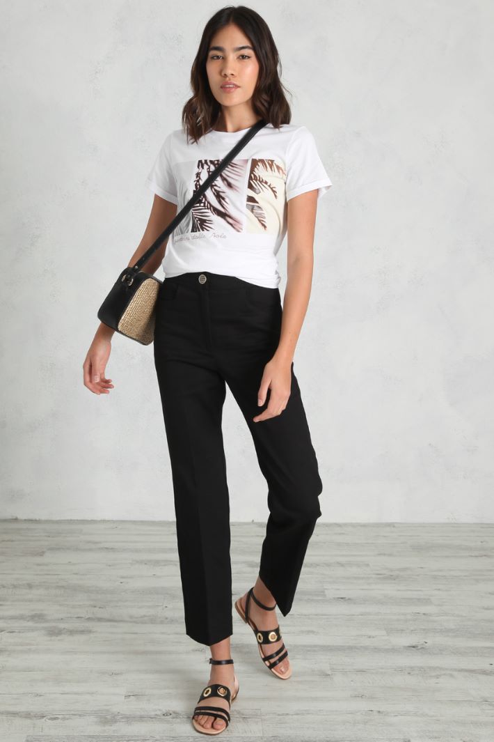 Pantaloni dritti in drill - NERO - Fashion Market