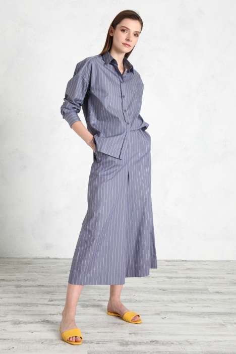 Pantaloni in popeline gessato Fashion Market