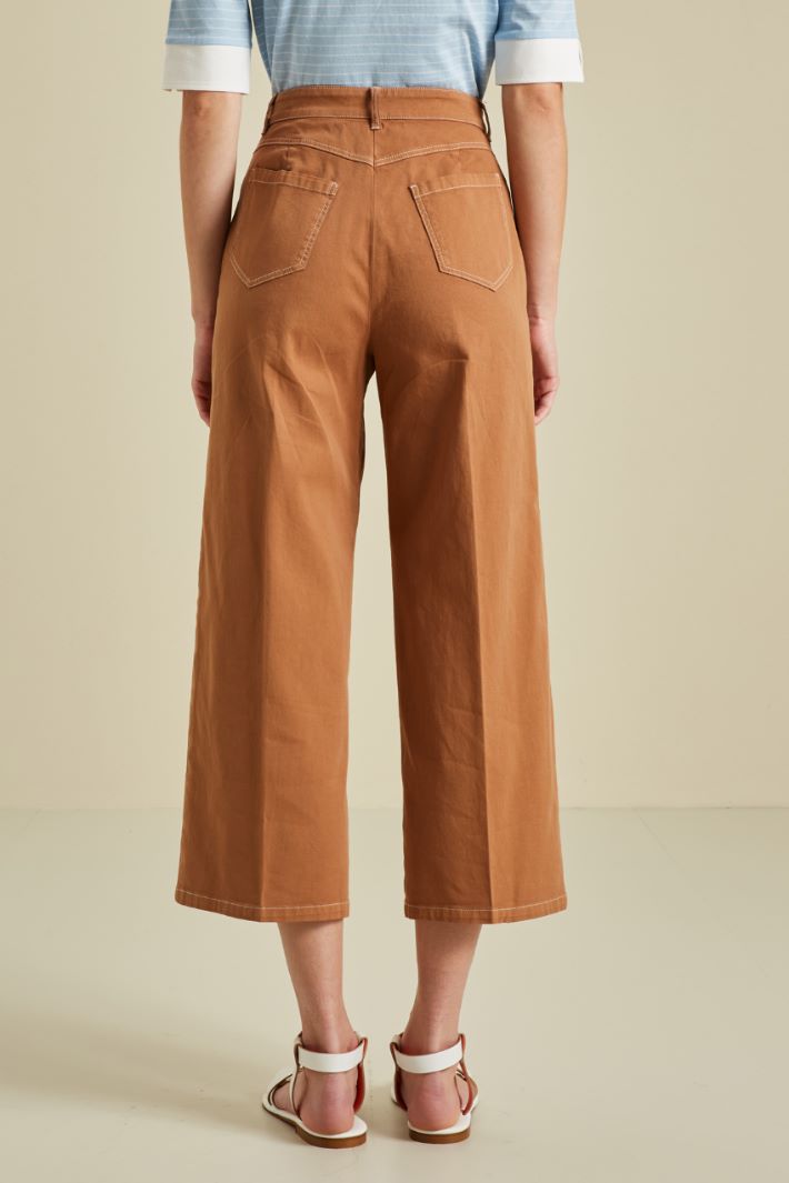 Pantaloni in cotone piquet Fashion Market - 4
