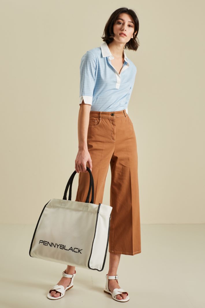 Pantaloni in cotone piquet Fashion Market