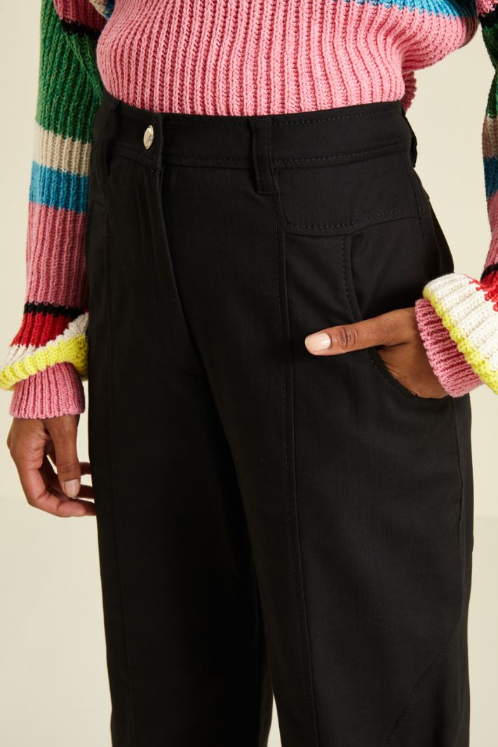 Pantaloni a carota - NERO - Fashion Market - 3
