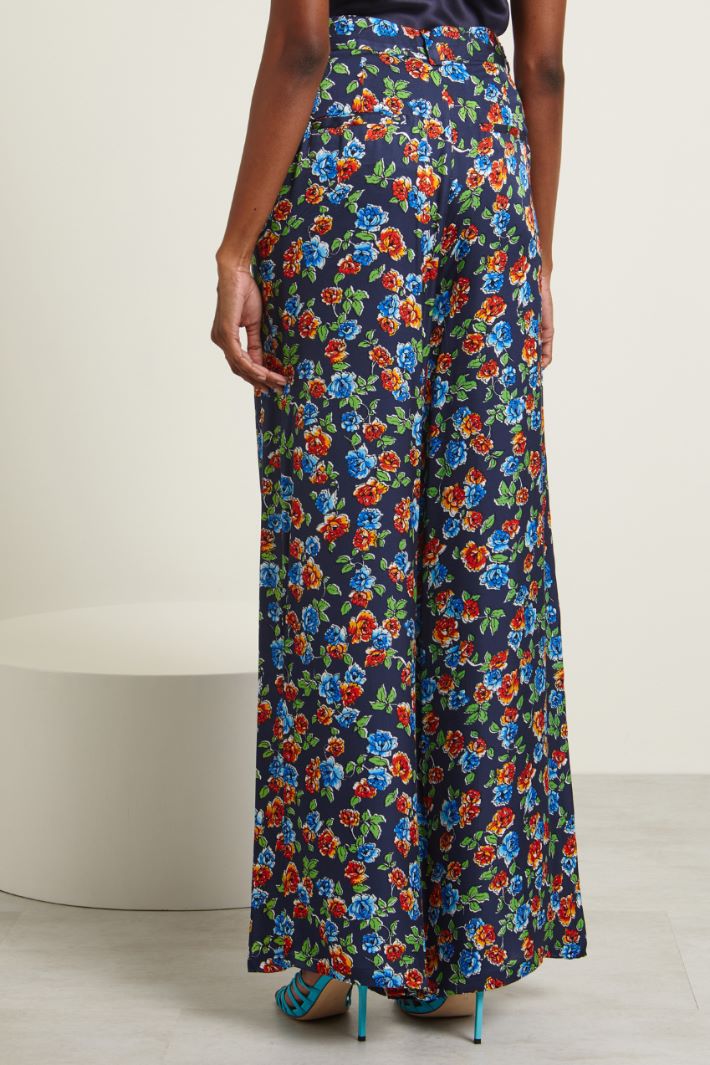 Pantaloni in raso  - BLU NOTTE VERDE - Fashion Market - 4