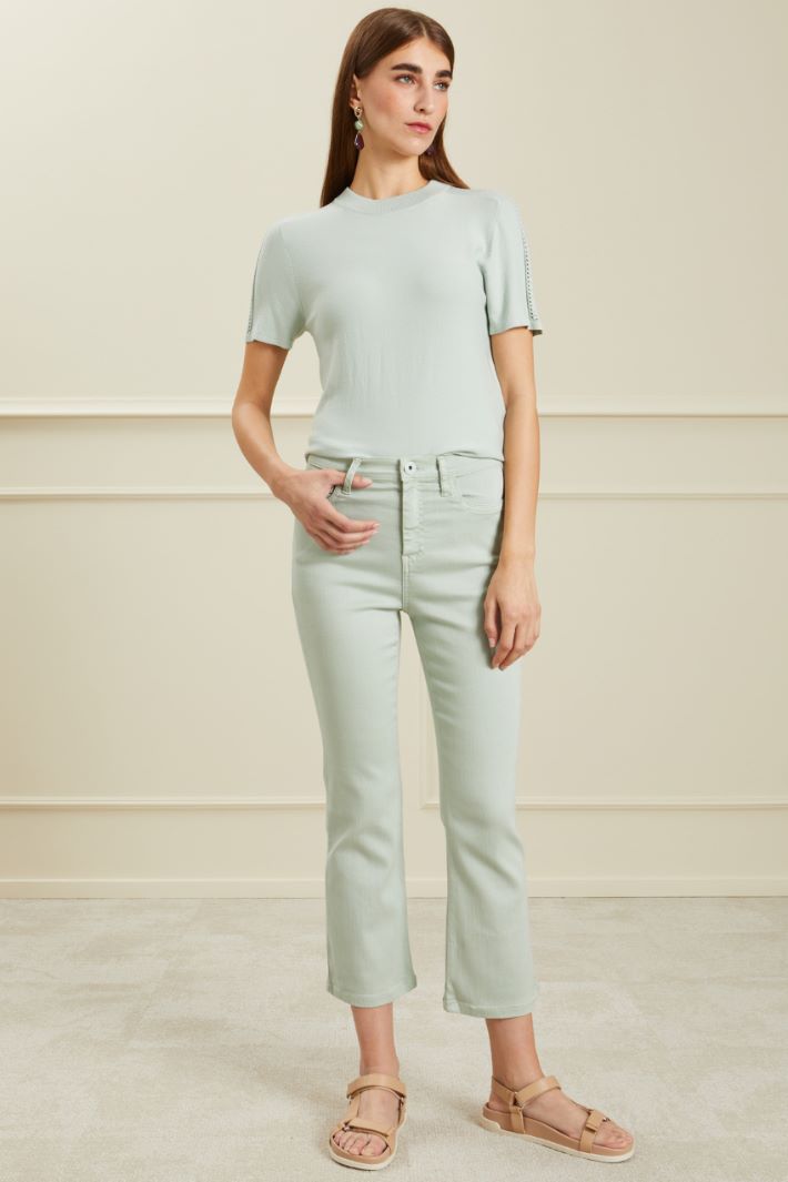 Jeans flare - VERDE PASTELLO - Fashion Market