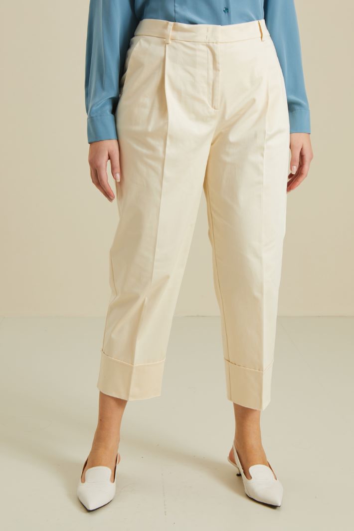 Pantaloni in raso di cotone Fashion Market - 2