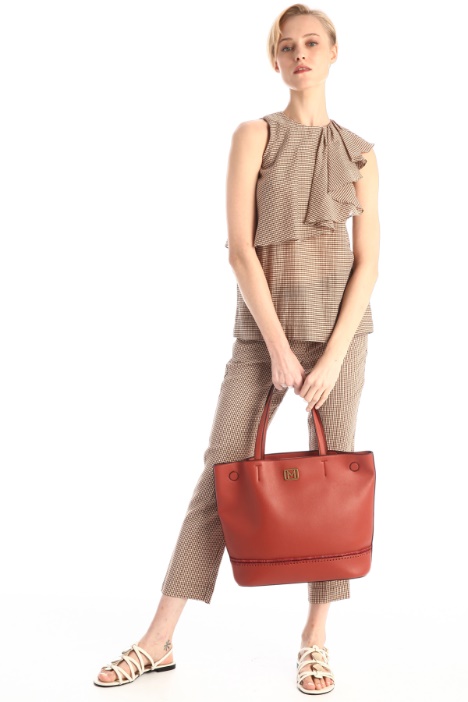 Pantaloni capri in misto lino Fashion Market