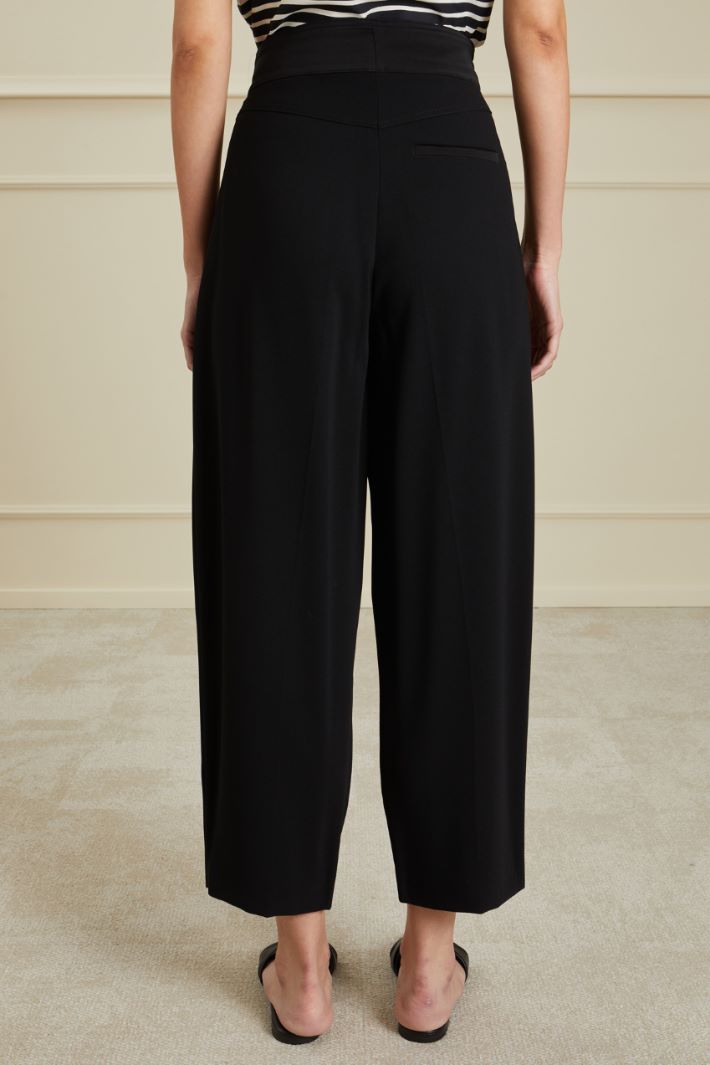 Pantaloni carrot in crèpe - NERO - Fashion Market - 4