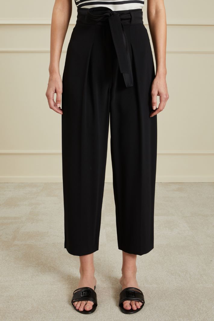 Pantaloni carrot in crèpe - NERO - Fashion Market - 2