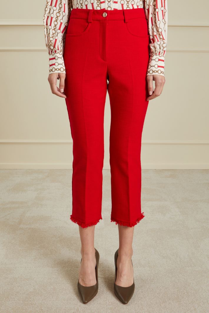 Pantaloni cropped - ROSSO - Fashion Market - 2
