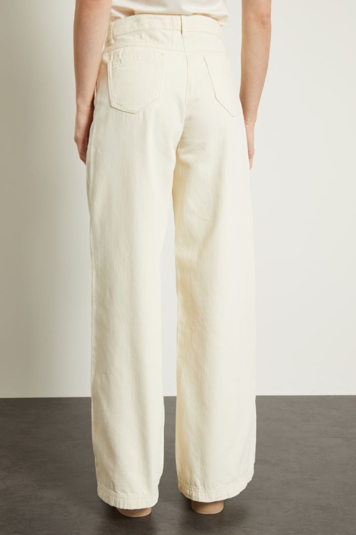 Pantaloni in bull di cotone Fashion Market - 4