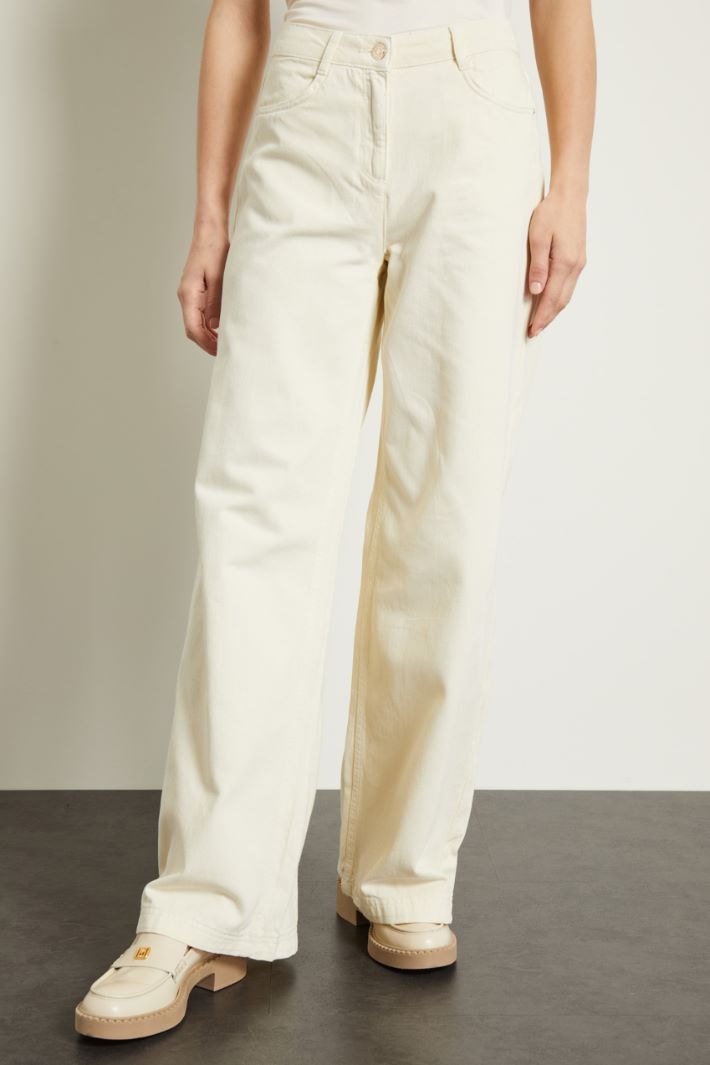 Pantaloni in bull di cotone Fashion Market - 2