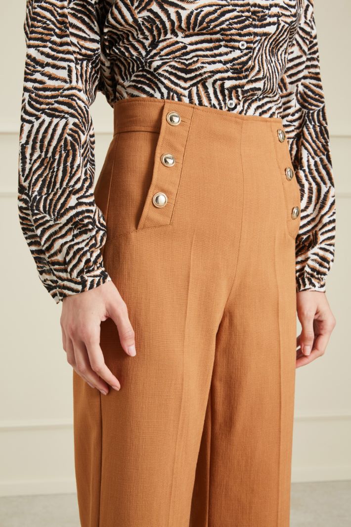 Pantaloni in viscosa - BISCOTTO - Fashion Market - 3