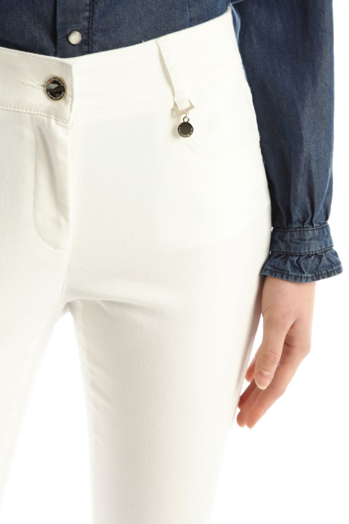 Pantaloni slim in gabardine - BIANCO - Fashion Market - 3