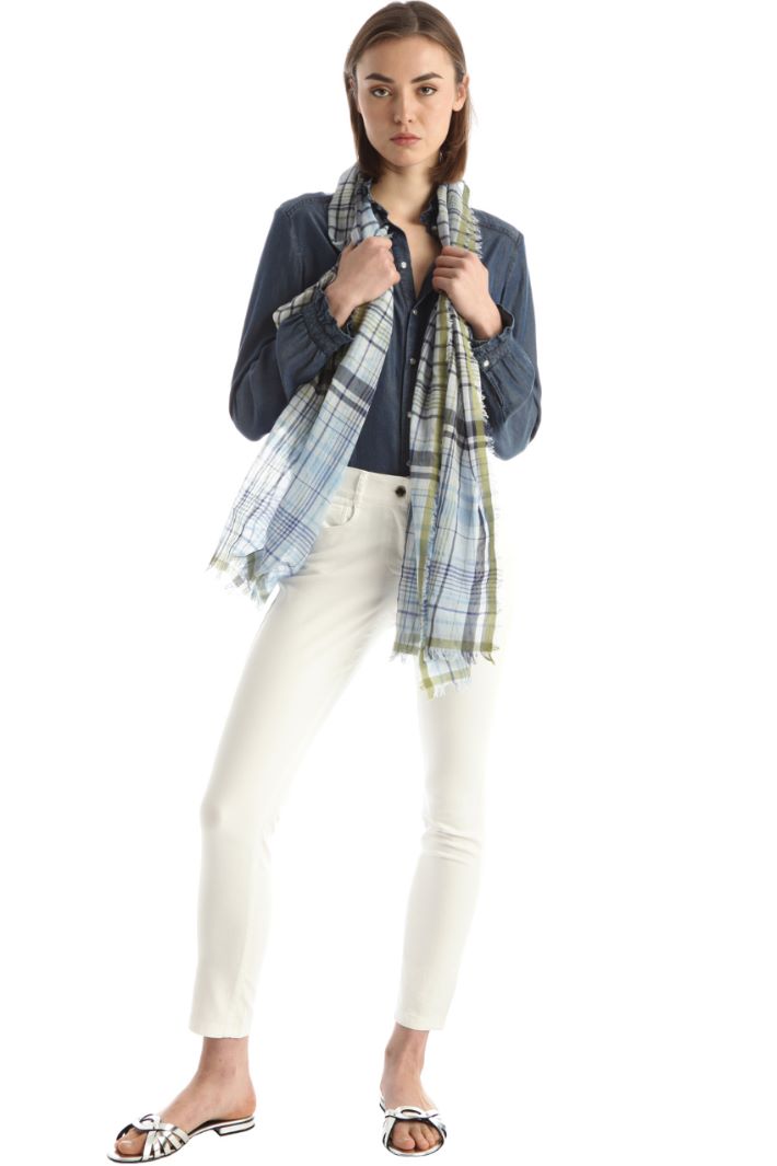Pantaloni slim in gabardine - BIANCO - Fashion Market