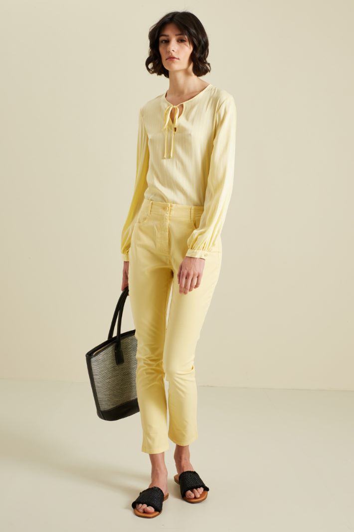 Pantaloni skinny in gabardina Fashion Market