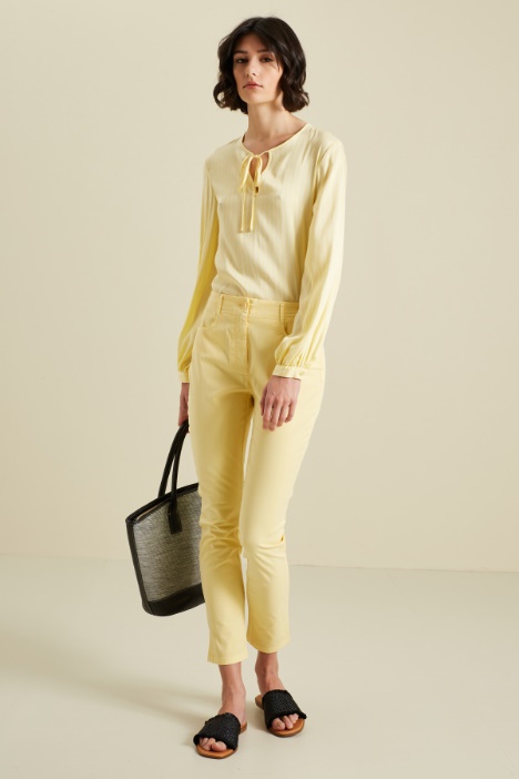 Pantaloni skinny in gabardina Fashion Market