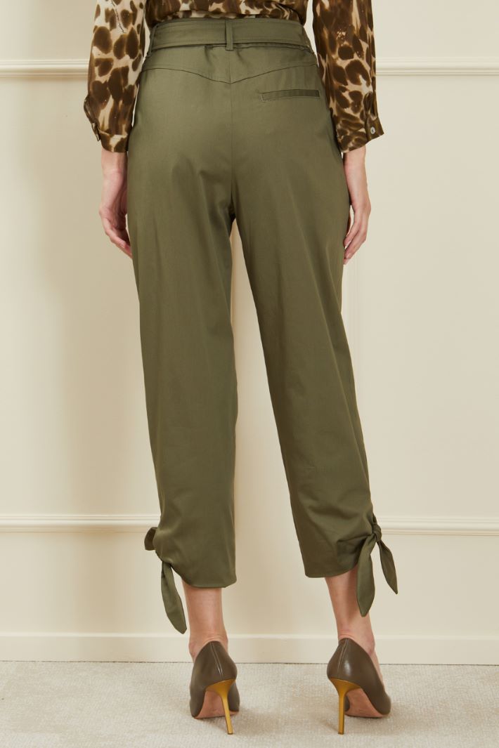 Pantaloni in levantina - VERDE KAKI - Fashion Market - 4