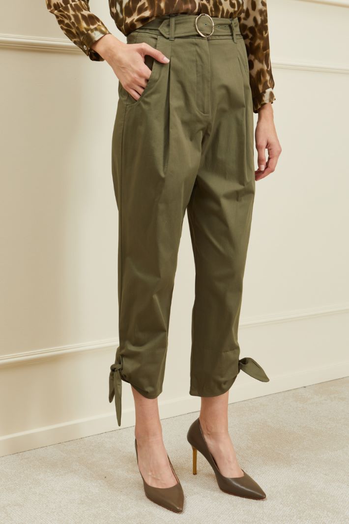 Pantaloni in levantina - VERDE KAKI - Fashion Market - 2