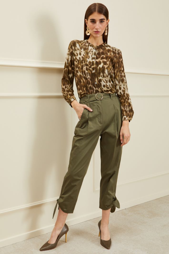 Pantaloni in levantina - VERDE KAKI - Fashion Market