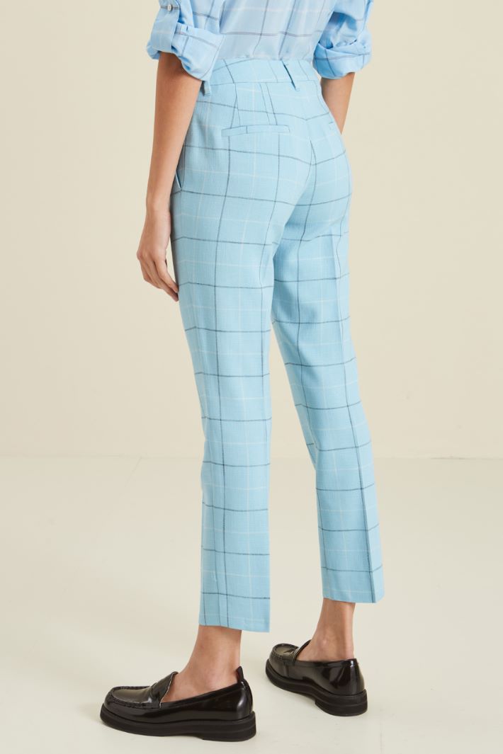 Pantaloni in stuoia di viscosa - AZZURRO BLU - Fashion Market - 4