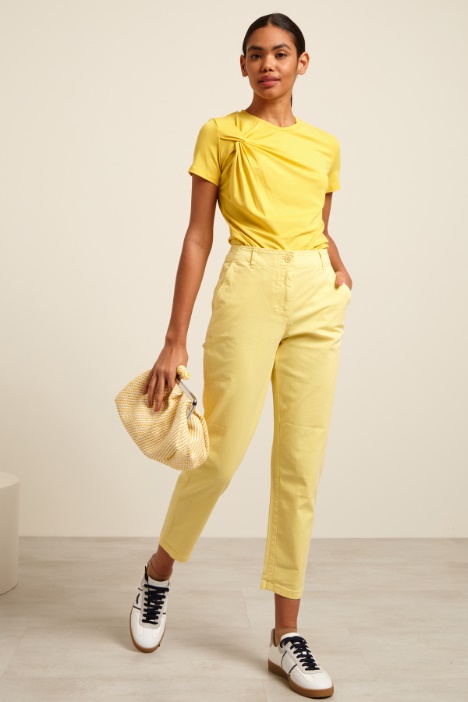 Pantaloni cropped in levantina Fashion Market