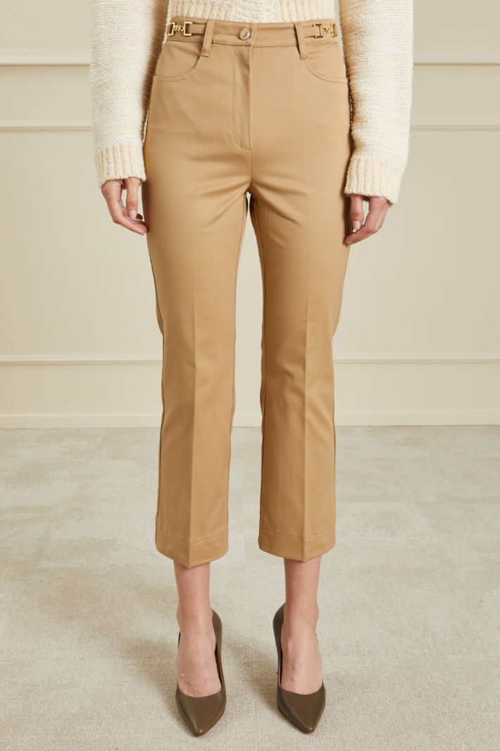 Pantaloni slim con staffe - CAMMELLO - Fashion Market - 2