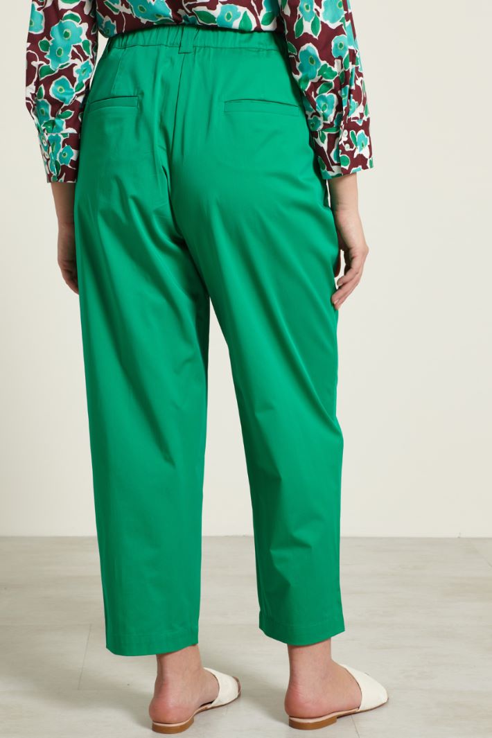 Pantaloni con elastico in vita - VERDE TRIFOGLIO - Fashion Market - 4