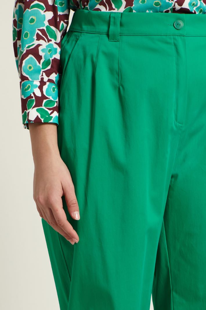Pantaloni con elastico in vita - VERDE TRIFOGLIO - Fashion Market - 3